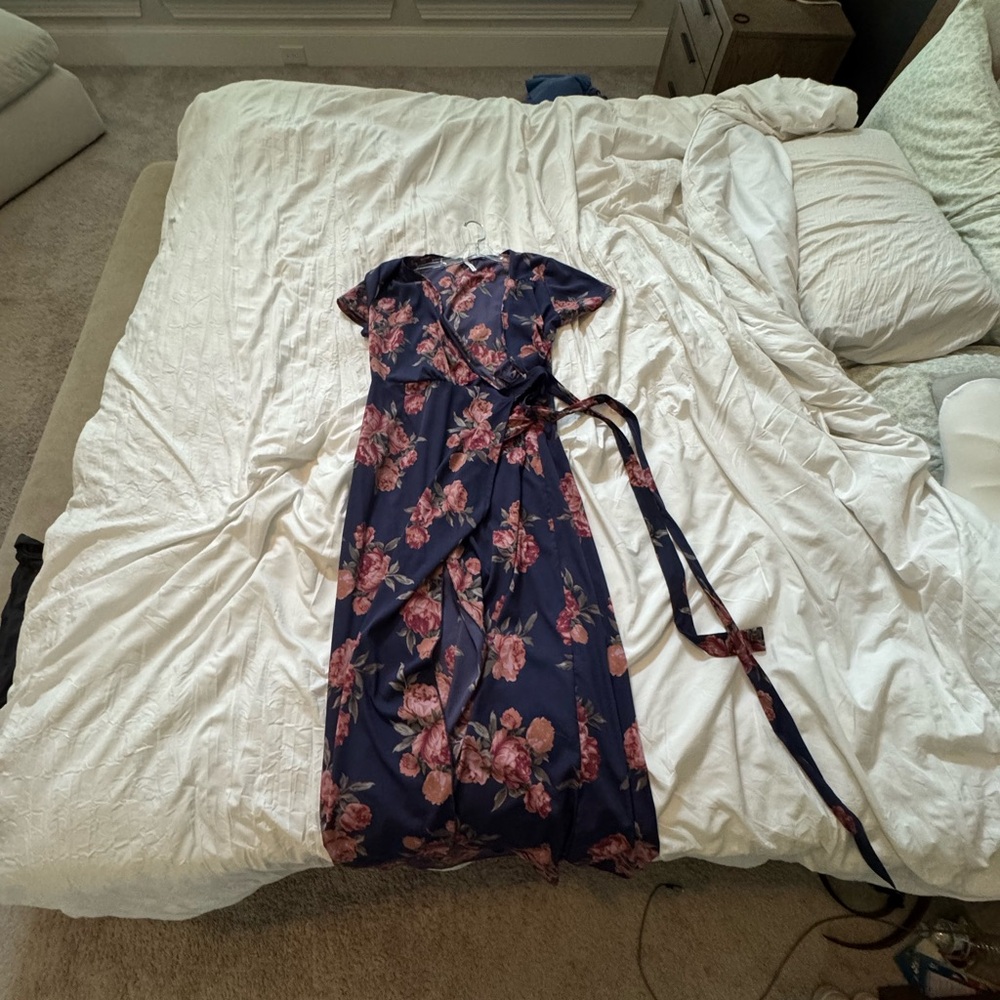 Live 4 Truth Pink and Blue Off the Shoulder Maxi Dress